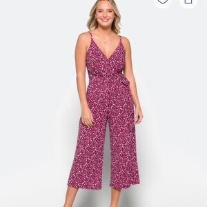 Kaileigh Burgundy Floral Jumpsuit